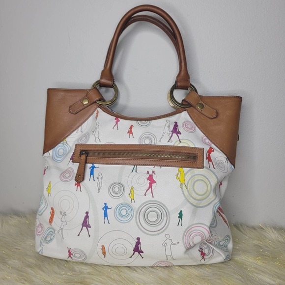 Junior Drake Love JD White Leather Novelty Print Shoulder Bag - Picture 6 of 15